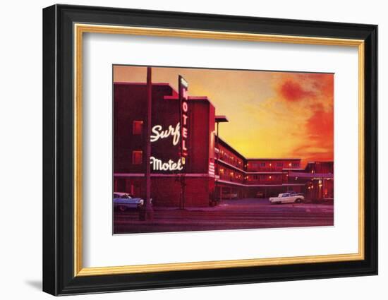 Surf Motel at Sunset-Found Image Press-Framed Photographic Print