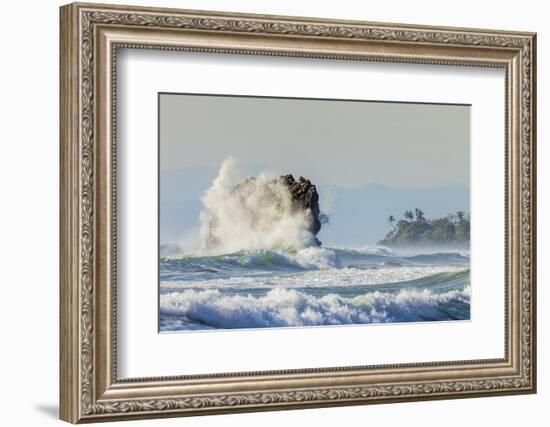 Surf on a Sea Stack Between Santa Teresa and Hermosa Beaches, Santa Teresa, Costa Rica-Rob Francis-Framed Photographic Print