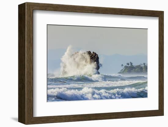 Surf on a Sea Stack Between Santa Teresa and Hermosa Beaches, Santa Teresa, Costa Rica-Rob Francis-Framed Photographic Print