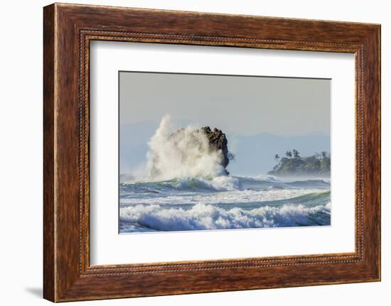 Surf on a Sea Stack Between Santa Teresa and Hermosa Beaches, Santa Teresa, Costa Rica-Rob Francis-Framed Photographic Print