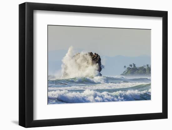 Surf on a Sea Stack Between Santa Teresa and Hermosa Beaches, Santa Teresa, Costa Rica-Rob Francis-Framed Photographic Print