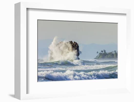 Surf on a Sea Stack Between Santa Teresa and Hermosa Beaches, Santa Teresa, Costa Rica-Rob Francis-Framed Photographic Print