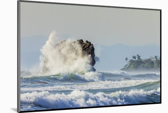 Surf on a Sea Stack Between Santa Teresa and Hermosa Beaches, Santa Teresa, Costa Rica-Rob Francis-Mounted Photographic Print