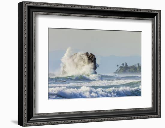 Surf on a Sea Stack Between Santa Teresa and Hermosa Beaches, Santa Teresa, Costa Rica-Rob Francis-Framed Photographic Print