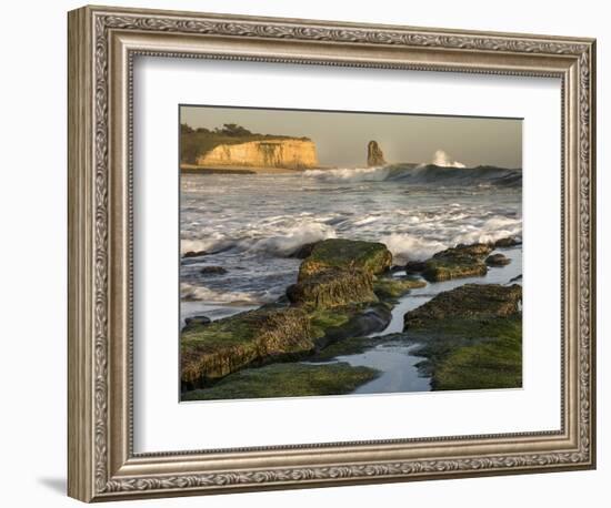 Surf on Four-Mile Beach, Santa Cruz Coast, California, USA-Tom Norring-Framed Photographic Print