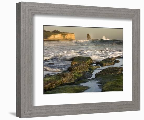 Surf on Four-Mile Beach, Santa Cruz Coast, California, USA-Tom Norring-Framed Photographic Print