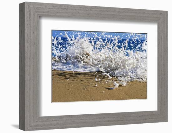 Surf on the Beach, Oahu, Hawaii, Usa-null-Framed Photographic Print