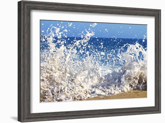 Surf on the Beach, Oahu, Hawaii, Usa-null-Framed Photographic Print