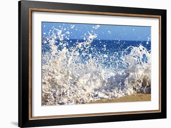 Surf on the Beach, Oahu, Hawaii, Usa-null-Framed Photographic Print