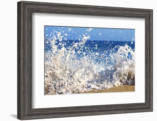 Surf on the Beach, Oahu, Hawaii, Usa-null-Framed Photographic Print