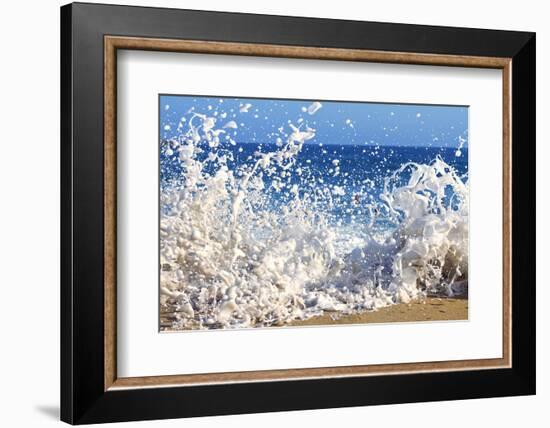 Surf on the Beach, Oahu, Hawaii, Usa-null-Framed Photographic Print