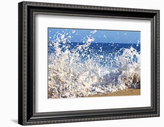 Surf on the Beach, Oahu, Hawaii, Usa-null-Framed Photographic Print