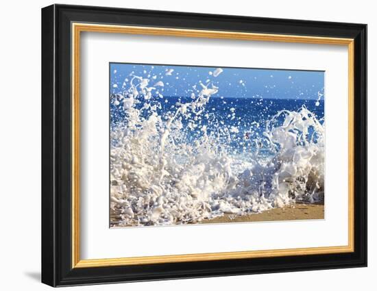 Surf on the Beach, Oahu, Hawaii, Usa-null-Framed Photographic Print