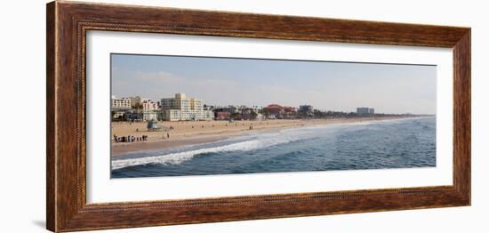 Surf on the Beach, Santa Monica Beach, Santa Monica, Los Angeles County, California, USA-null-Framed Photographic Print