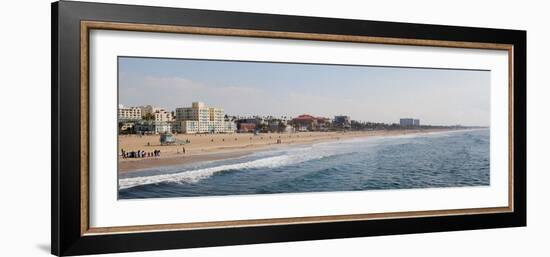 Surf on the Beach, Santa Monica Beach, Santa Monica, Los Angeles County, California, USA-null-Framed Photographic Print