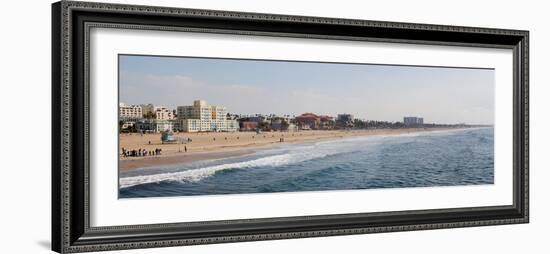 Surf on the Beach, Santa Monica Beach, Santa Monica, Los Angeles County, California, USA-null-Framed Photographic Print