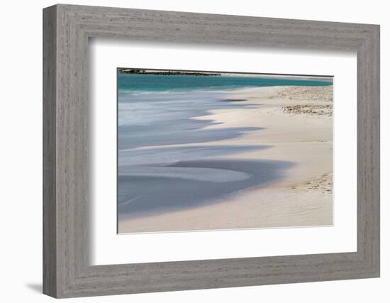 Surf pattern washing up on white sandy beach, Espanola Island, Galapagos Islands, Ecuador.-Adam Jones-Framed Photographic Print