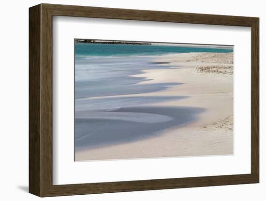 Surf pattern washing up on white sandy beach, Espanola Island, Galapagos Islands, Ecuador.-Adam Jones-Framed Photographic Print