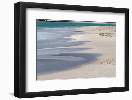 Surf pattern washing up on white sandy beach, Espanola Island, Galapagos Islands, Ecuador.-Adam Jones-Framed Photographic Print