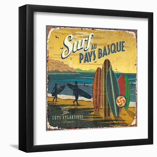 Surf Pays Basque-Bruno Pozzo-Framed Art Print