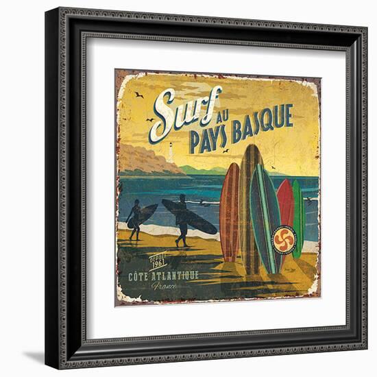 Surf Pays Basque-Bruno Pozzo-Framed Art Print