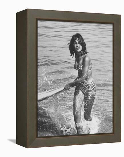 Surf Rider Returning After Surfing-Allan Grant-Framed Premier Image Canvas