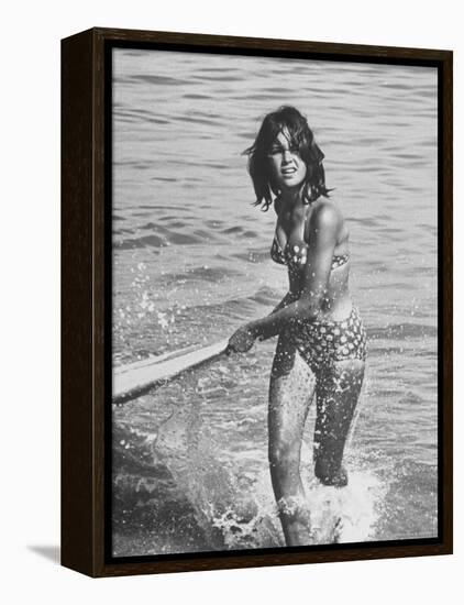 Surf Rider Returning After Surfing-Allan Grant-Framed Premier Image Canvas