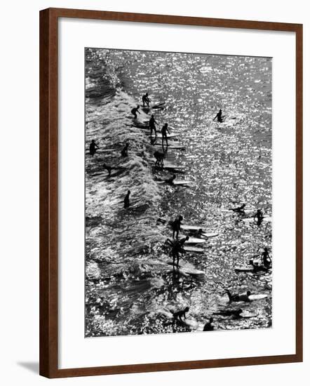 Surf Riders Surfing-Allan Grant-Framed Photographic Print