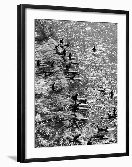 Surf Riders Surfing-Allan Grant-Framed Photographic Print