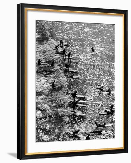 Surf Riders Surfing-Allan Grant-Framed Photographic Print