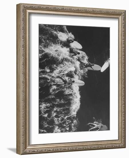 Surf Riders Surfing-Allan Grant-Framed Photographic Print