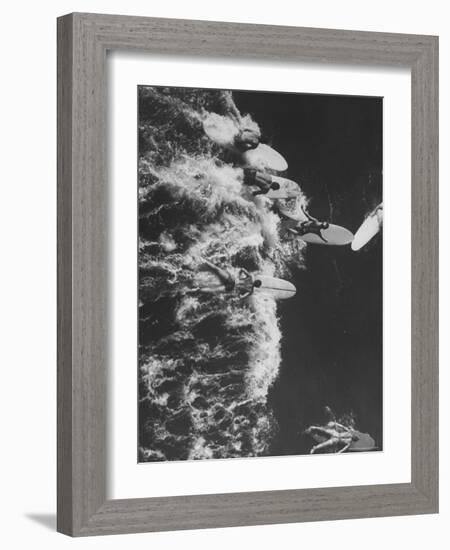 Surf Riders Surfing-Allan Grant-Framed Photographic Print