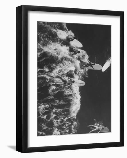 Surf Riders Surfing-Allan Grant-Framed Photographic Print