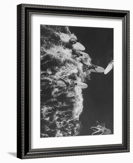 Surf Riders Surfing-Allan Grant-Framed Photographic Print