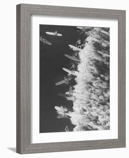 Surf Riders Surfing-Allan Grant-Framed Photographic Print