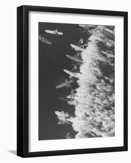 Surf Riders Surfing-Allan Grant-Framed Photographic Print