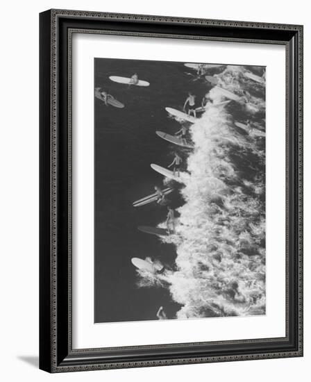 Surf Riders Surfing-Allan Grant-Framed Photographic Print