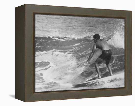 Surf Riders Surfing-Allan Grant-Framed Premier Image Canvas