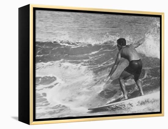 Surf Riders Surfing-Allan Grant-Framed Premier Image Canvas