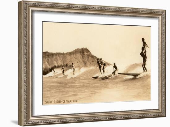 Surf Riding, Hawaii, Photo--Framed Art Print