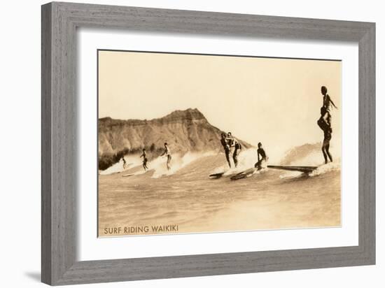 Surf Riding, Hawaii, Photo-null-Framed Art Print