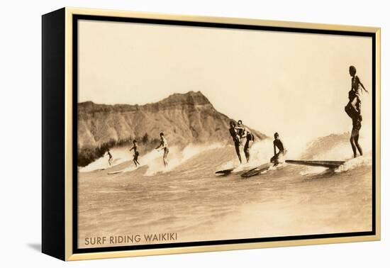 Surf Riding, Hawaii, Photo-null-Framed Stretched Canvas