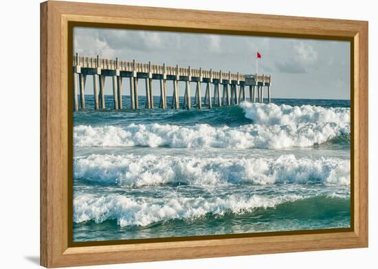 Surf's up at Pensacola Beach Fishing Pier-forestpath-Framed Premier Image Canvas