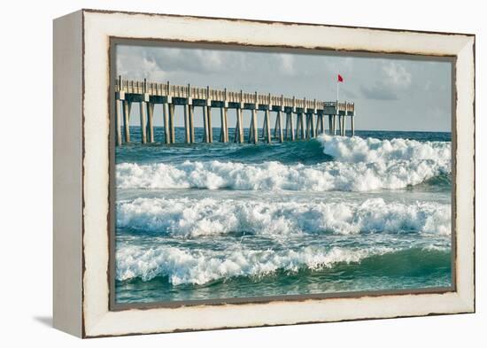 Surf's up at Pensacola Beach Fishing Pier-forestpath-Framed Premier Image Canvas