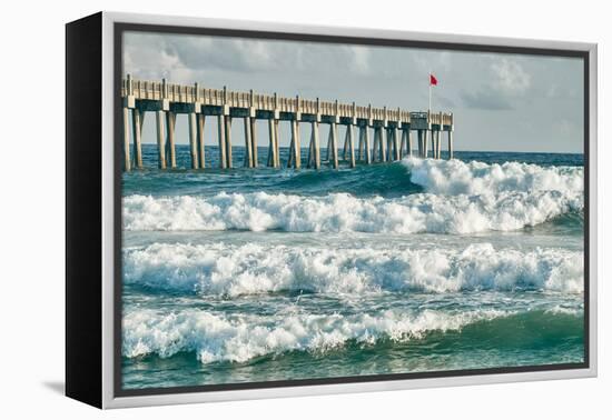 Surf's up at Pensacola Beach Fishing Pier-forestpath-Framed Premier Image Canvas