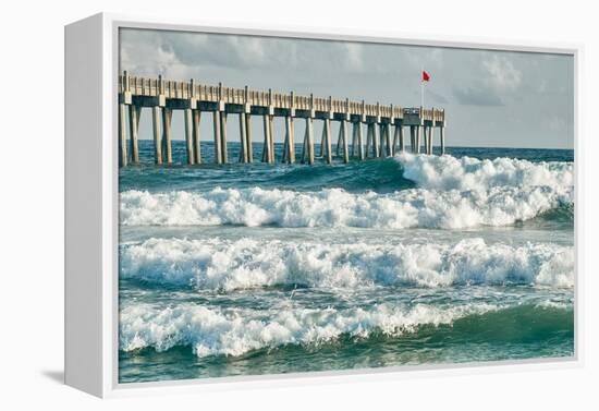 Surf's up at Pensacola Beach Fishing Pier-forestpath-Framed Premier Image Canvas