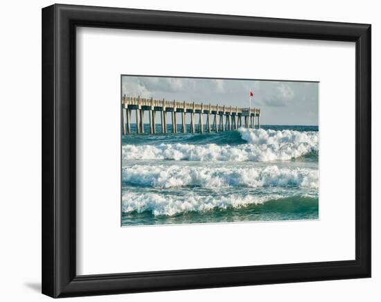 Surf's up at Pensacola Beach Fishing Pier-forestpath-Framed Photographic Print