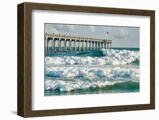 Surf's up at Pensacola Beach Fishing Pier-forestpath-Framed Photographic Print