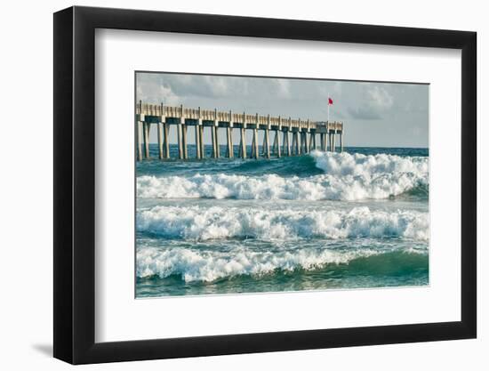 Surf's up at Pensacola Beach Fishing Pier-forestpath-Framed Photographic Print