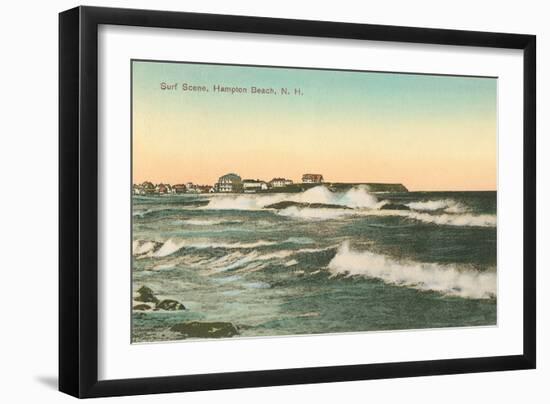 Surf Scene, Hampton Beach, New Hampshire-null-Framed Art Print